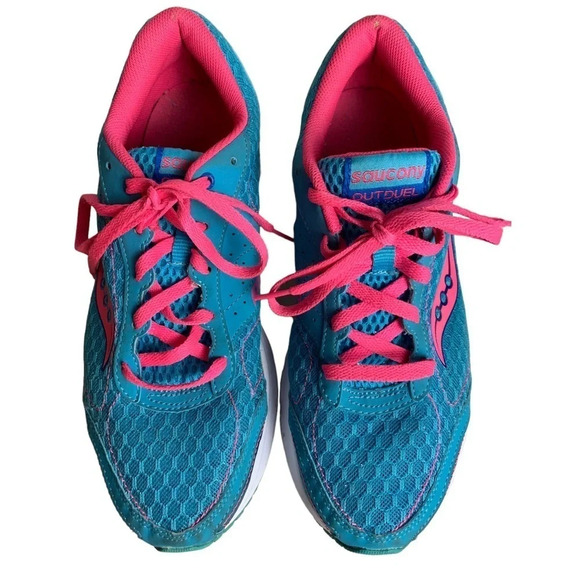 Saucony Women’s Outduel Sneakers Size  US 9.5 Pink Blue - Picture 3 of 16